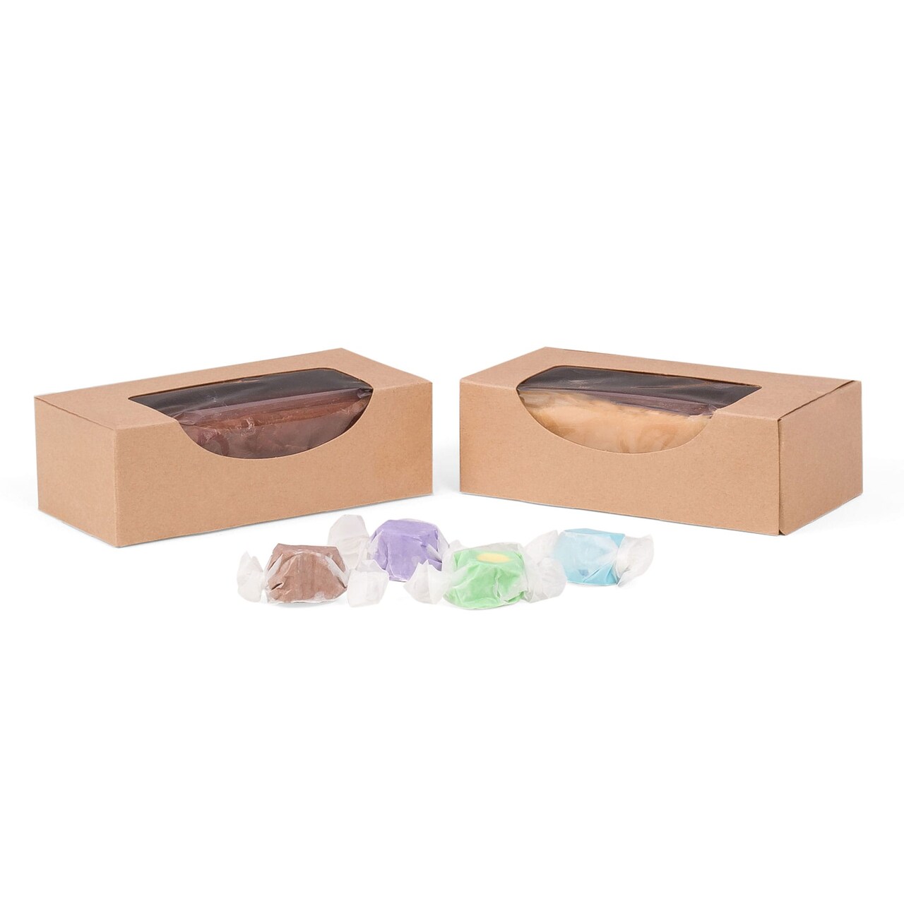 MADE IN USA - 50 Candy & Fudge Boxes - 1/2 lb. Kraft with Window